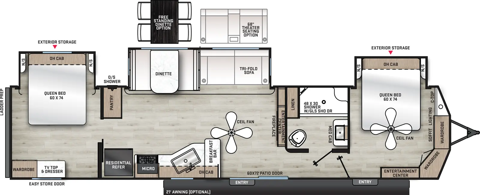 Aurora 40BHTS2Q Floorplan